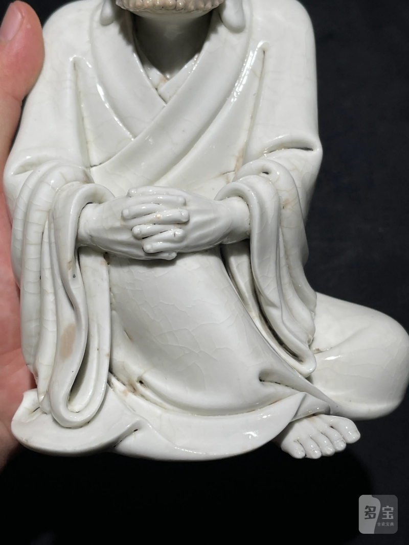 明末清初 德化白釉达摩瓷塑 - 图4